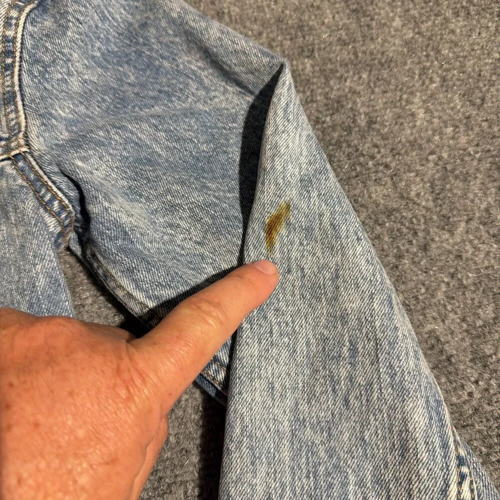 Old Navy Denim Jacket Womens Size Small Blue Boyfriend Button Front Pockets